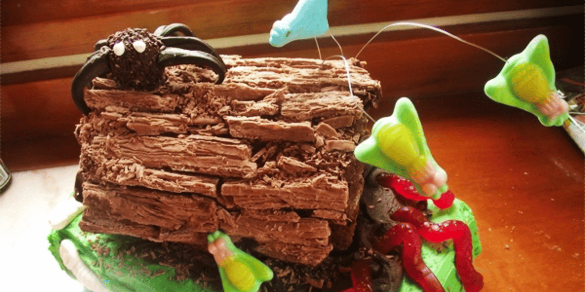 creepy crawlies in cake